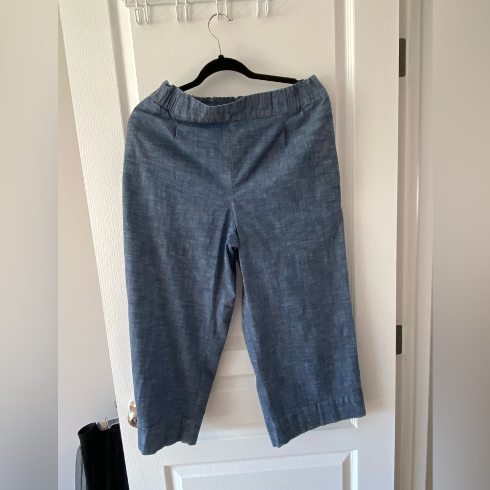 Chambray Blue Cropped Pants